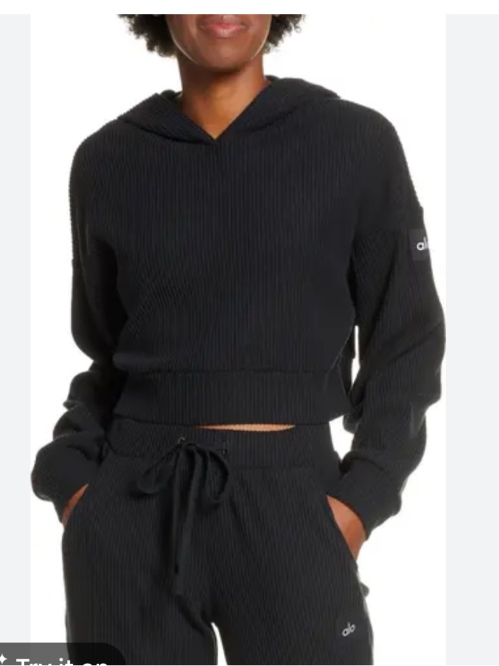 ALO Yoga Muse Ribbed Crop Hoodie
